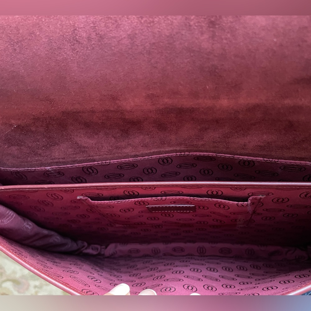 Authentic Cartier Must Women's Leather Shoulder Bag Bordeaux - Picture 14 of 16